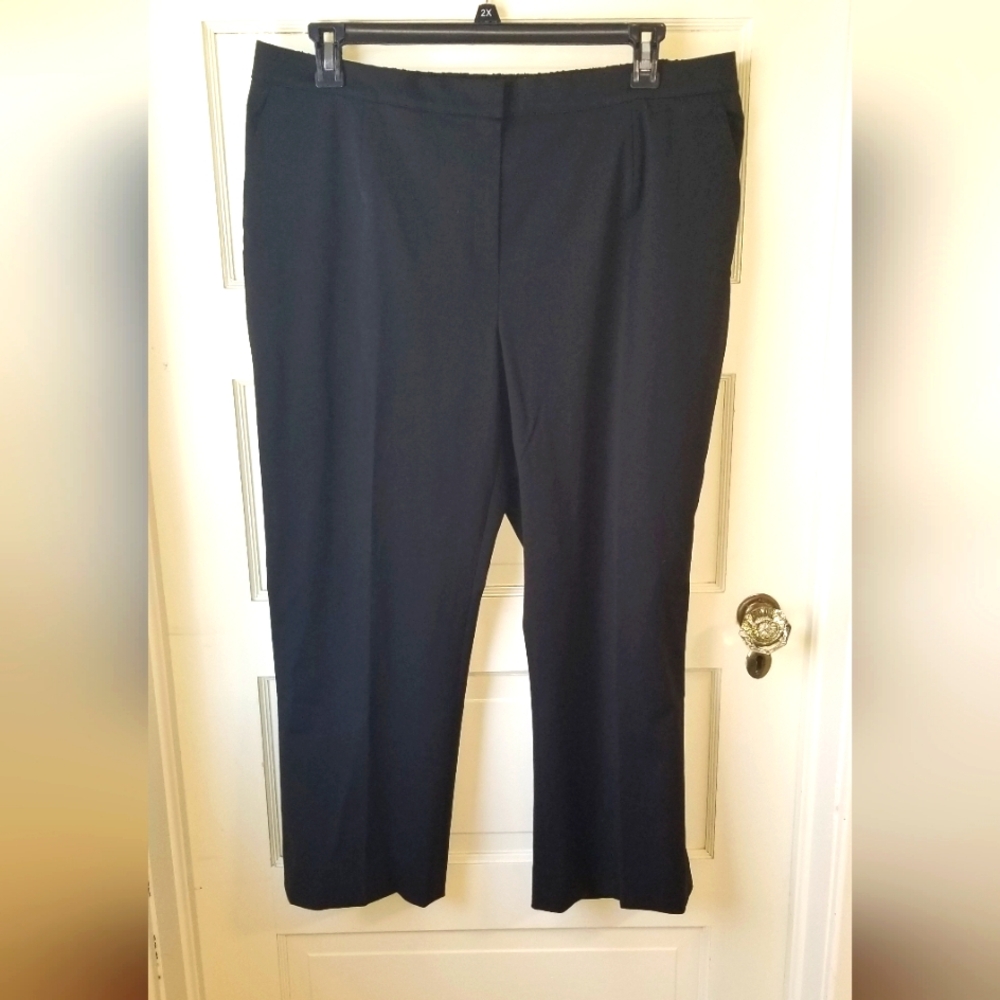 Marina Rinaldi NWT Straight Leg Dress Black Pants Size 20